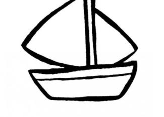 Dibujos infantiles de un barco de vela para imprimir y colorear