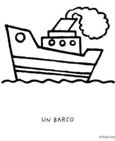 Dibujos gratis de un barco con chimenea para colorear