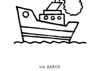 Dibujos gratis de un barco con chimenea para colorear