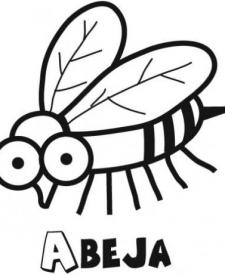 Dibujo para imprimir y colorear con los niños de una abeja
