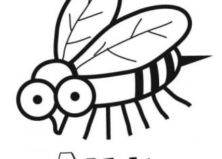 Dibujo para imprimir y colorear con los niños de una abeja