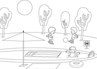 Niños en la piscina