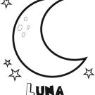 Dibujo de una luna con estrellas para colorear imágenes del espacio