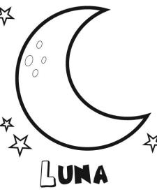 Dibujo de una luna con estrellas para colorear imágenes del espacio