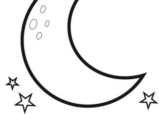 Dibujo de una luna con estrellas para colorear imágenes del espacio