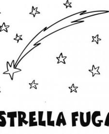 Dibujo de una estrella fugaz para colorear. Dibujos del espacio para niños