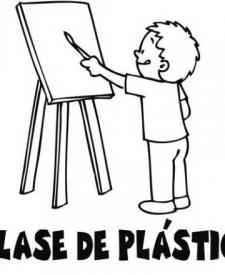 Dibujos para colorear de un niño pintando un cuadro