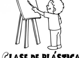 Dibujos para colorear de un niño pintando un cuadro