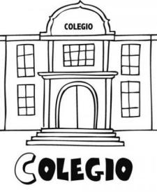 Dibujo del colegio para imprimir y pintar