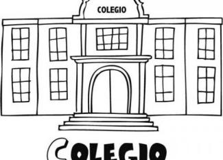 Dibujo del colegio para imprimir y pintar