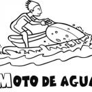 Dibujo de moto de agua para imprimir y pintar. Dibujo de mar