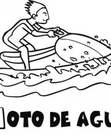 Dibujo de moto de agua para imprimir y pintar. Dibujo de mar