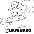 Niño surfeando