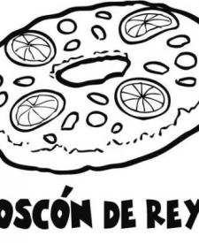 Dibujo para colorear en Navidad con un Roscón de Reyes