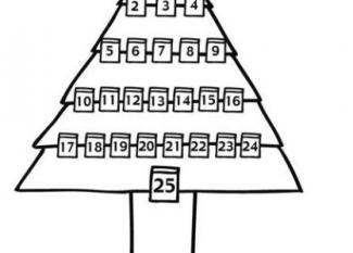 Calendario de adviento para colorear en Navidad por los niños