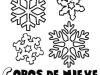 Dibujos de diferentes tipos de copos de nieve en invierno para colorear