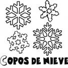 Dibujos de diferentes tipos de copos de nieve en invierno para colorear