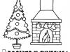 Árbol de Navidad y chimenea. Dibujos para colorear con los niños