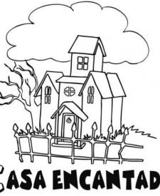 Dibujos infantiles de Halloween. Casa encantada