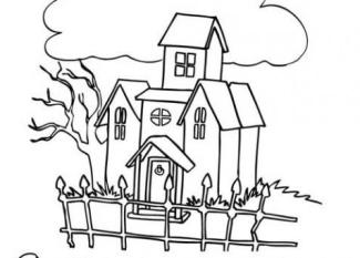 Dibujos infantiles de Halloween. Casa encantada