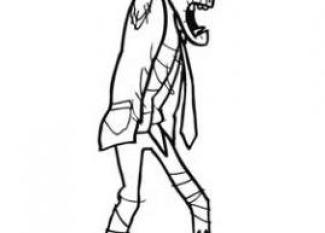 Zombi para colorear. Dibujo de Halloween