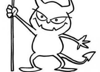 Dibujo infantil para pintar de diablillo