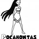 Pocahontas para colorear. Dibujo animado para niños