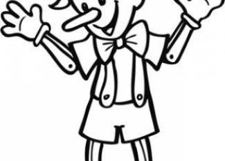 Dibujo para colorear de Pinocho, un personaje de cuento