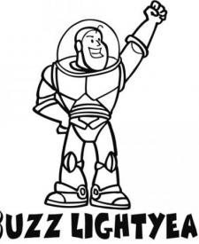 Dibujo de Buzz Lightyear para colorear por los niños.