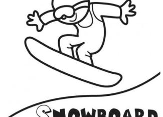 Snowboard. Gratis para imprimir y colorear