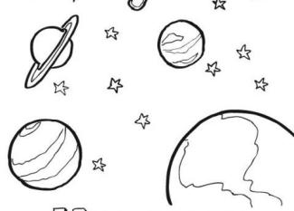 Dibujos para colorear del Universo. Imágenes gratis