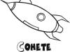 Dibujos gratis de un cohete espacial para imprimir y colorear