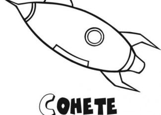 Dibujos gratis de un cohete espacial para imprimir y colorear