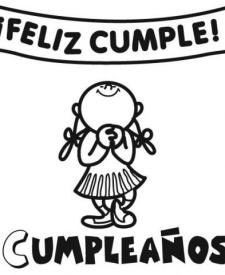 Dibujos de un cartel de cumpleaños para colorear con los niños