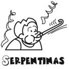 Dibujo de serpentinas para imprimir y colorear con niños en Carnaval