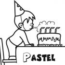 Dibujo de un pastel de cumpleaños para colorear con los niños