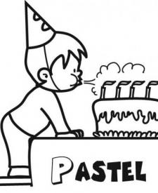 Dibujo de un pastel de cumpleaños para colorear con los niños