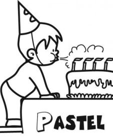 Dibujo de un pastel de cumpleaños para colorear con los niños