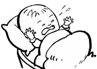 Dibujos para colorear con los niños de un bebé llorando