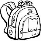 Dibujo de mochila decorada para colorear. Dibujos para el colegio