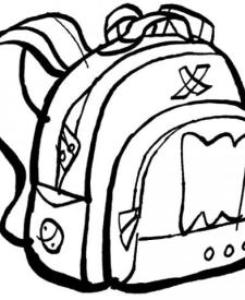 Dibujo de mochila decorada para colorear. Dibujos para el colegio