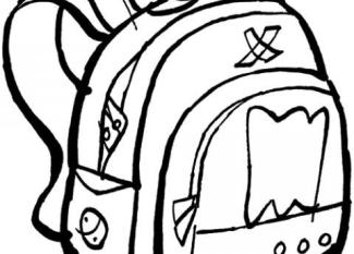 Dibujo de mochila decorada para colorear. Dibujos para el colegio