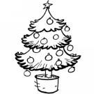 Árbol de Navidad en maceta: Dibujo para colorear con los niños