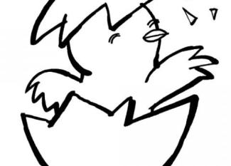 Dibujo infantil de un pollito para imprimir y pintar
