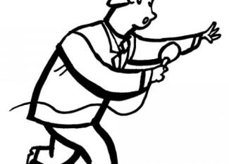 Dibujo para pintar un periodista, imágenes de profesiones para niños