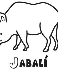 Dibujo para pintar de un jabalí. Dibujos de animales para imprimir