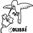 Colibrí para colorear con los niños. Dibujos de pájaros.