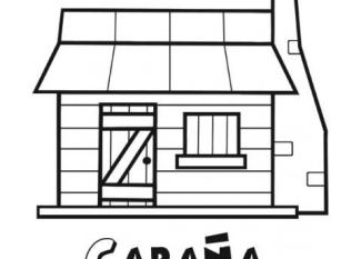 Dibujos infantiles de una cabaña de madera para niños