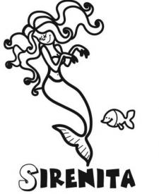 Dibujo de la Sirenita para colorear con niños