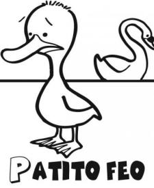 Dibujo para pintar del Patito Feo. Dibujos de cuentos infantiles